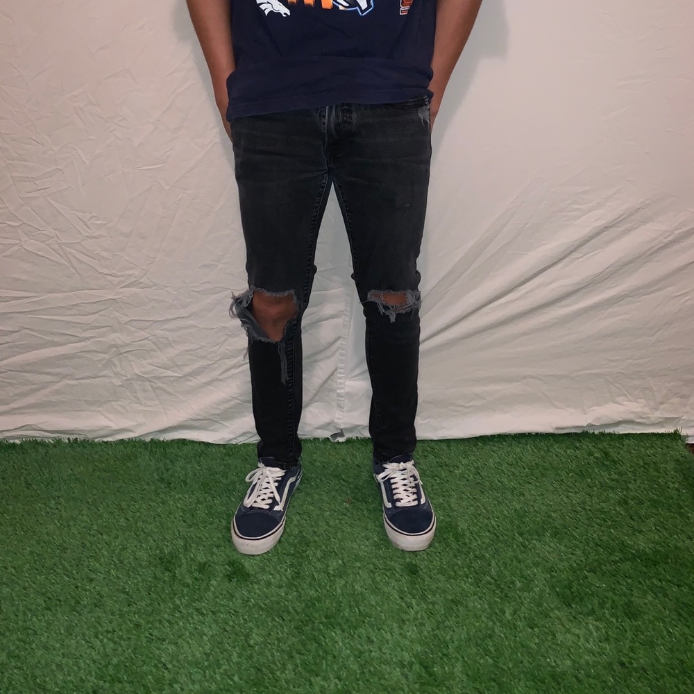 Black Abercrombie & Fitch Super Slim Jeans Black